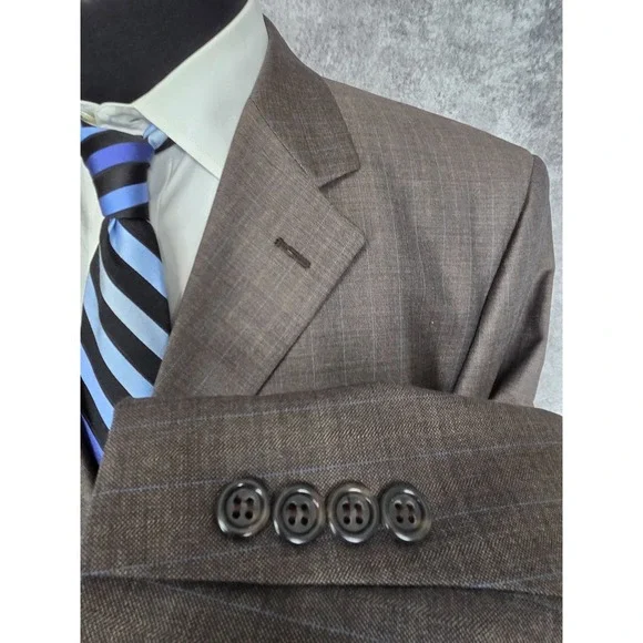 Pronto Uomo 2 Piece Suit‎ Mens 43R Brown Super 120's Wool Cashmere Pants 34x30